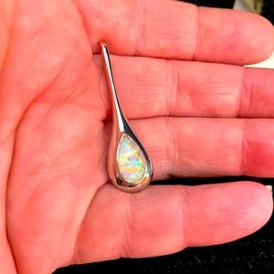 OPAL GEMSTONE 💎 & STERLING SILVER 🥈.925 STAMPED SLIDE PENDANT 🥰 NWOT 💍